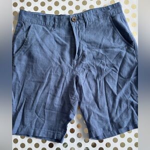 Stylish Blue Flat Front Men's Shorts